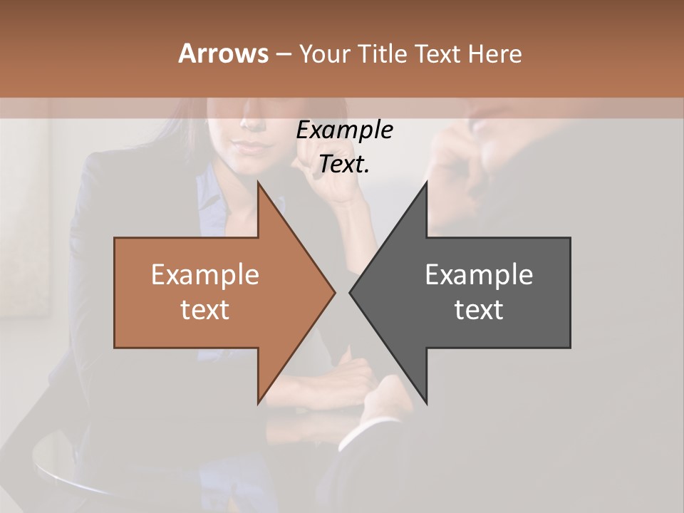 A Man And A Woman Sitting At A Table Talking To Each Other PowerPoint Template