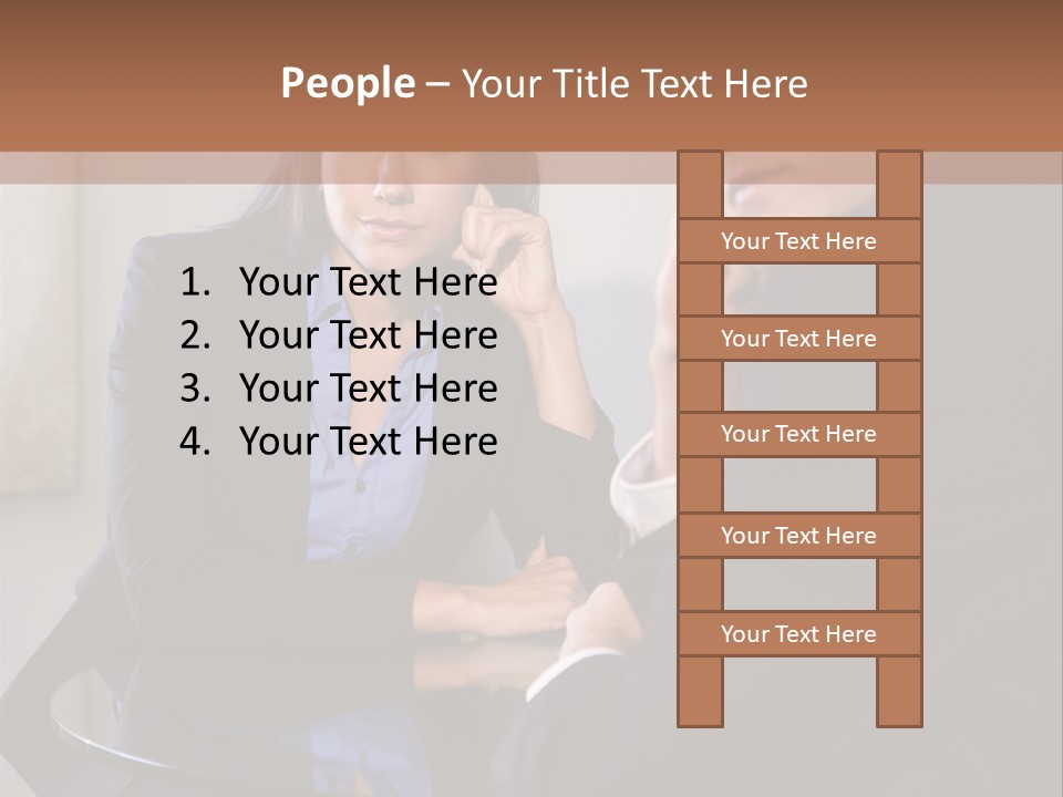 A Man And A Woman Sitting At A Table Talking To Each Other PowerPoint Template
