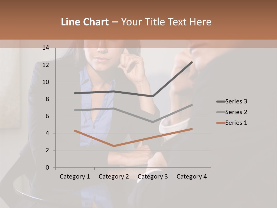 A Man And A Woman Sitting At A Table Talking To Each Other PowerPoint Template