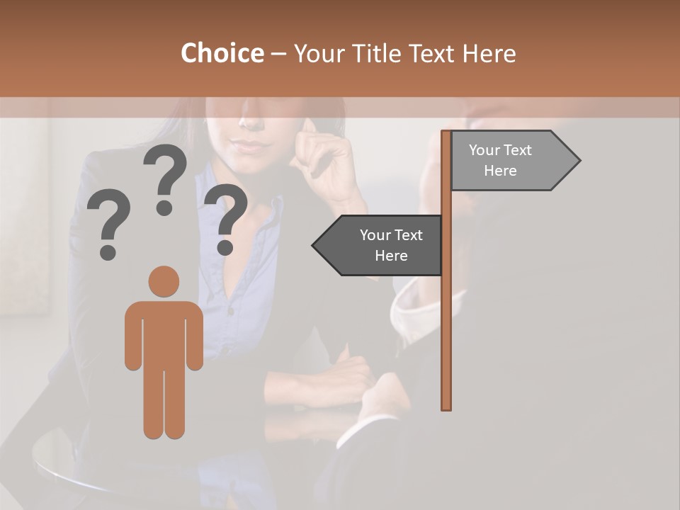 A Man And A Woman Sitting At A Table Talking To Each Other PowerPoint Template