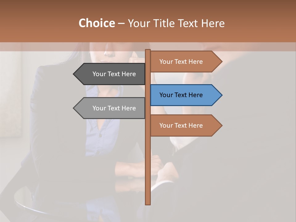 A Man And A Woman Sitting At A Table Talking To Each Other PowerPoint Template