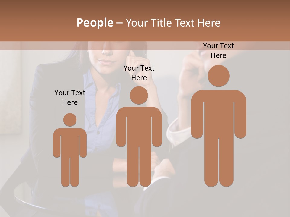 A Man And A Woman Sitting At A Table Talking To Each Other PowerPoint Template
