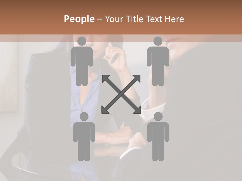 A Man And A Woman Sitting At A Table Talking To Each Other PowerPoint Template