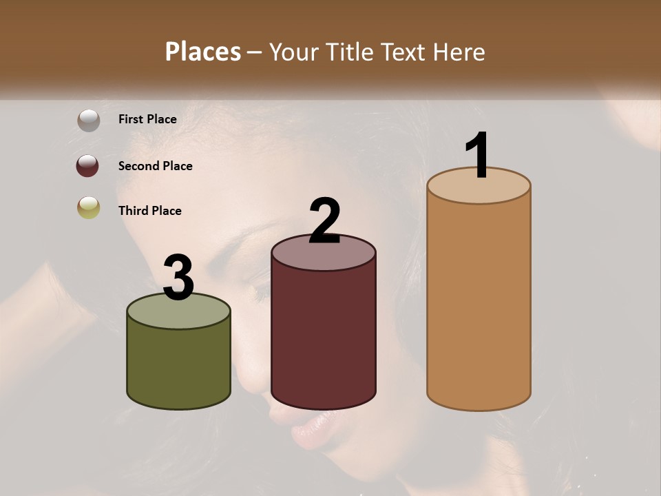 A Woman With Long Hair Is Holding Her Head In Her Hands PowerPoint Template