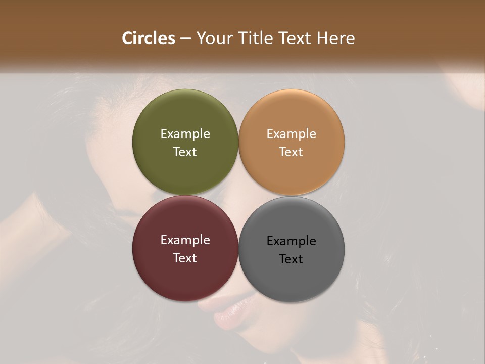 A Woman With Long Hair Is Holding Her Head In Her Hands PowerPoint Template