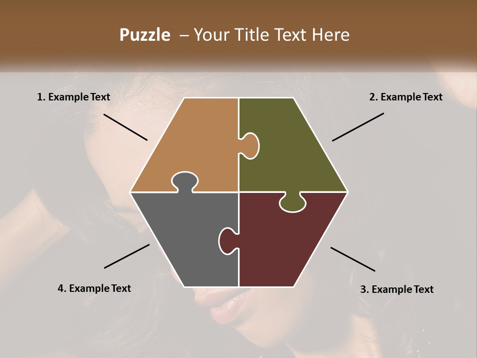 A Woman With Long Hair Is Holding Her Head In Her Hands PowerPoint Template