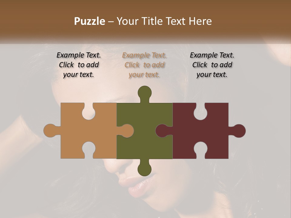 A Woman With Long Hair Is Holding Her Head In Her Hands PowerPoint Template