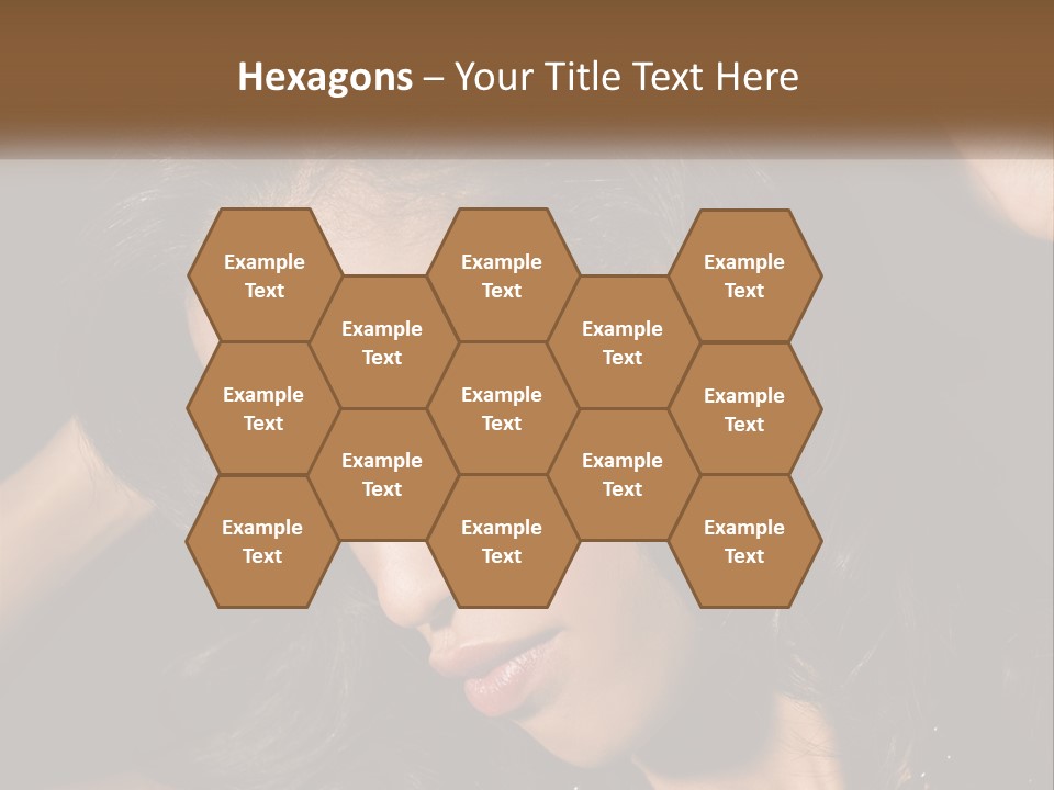 A Woman With Long Hair Is Holding Her Head In Her Hands PowerPoint Template