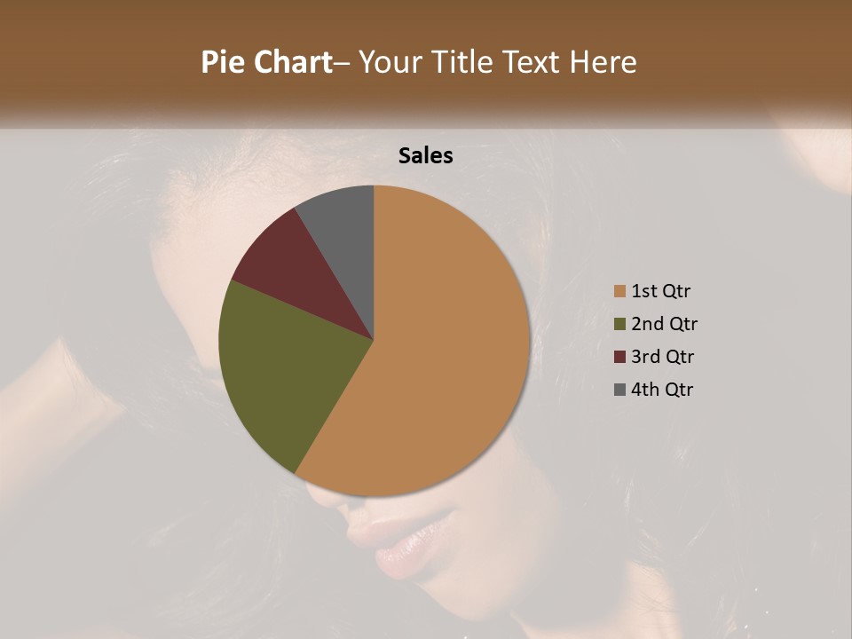 A Woman With Long Hair Is Holding Her Head In Her Hands PowerPoint Template