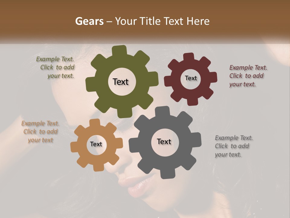 A Woman With Long Hair Is Holding Her Head In Her Hands PowerPoint Template