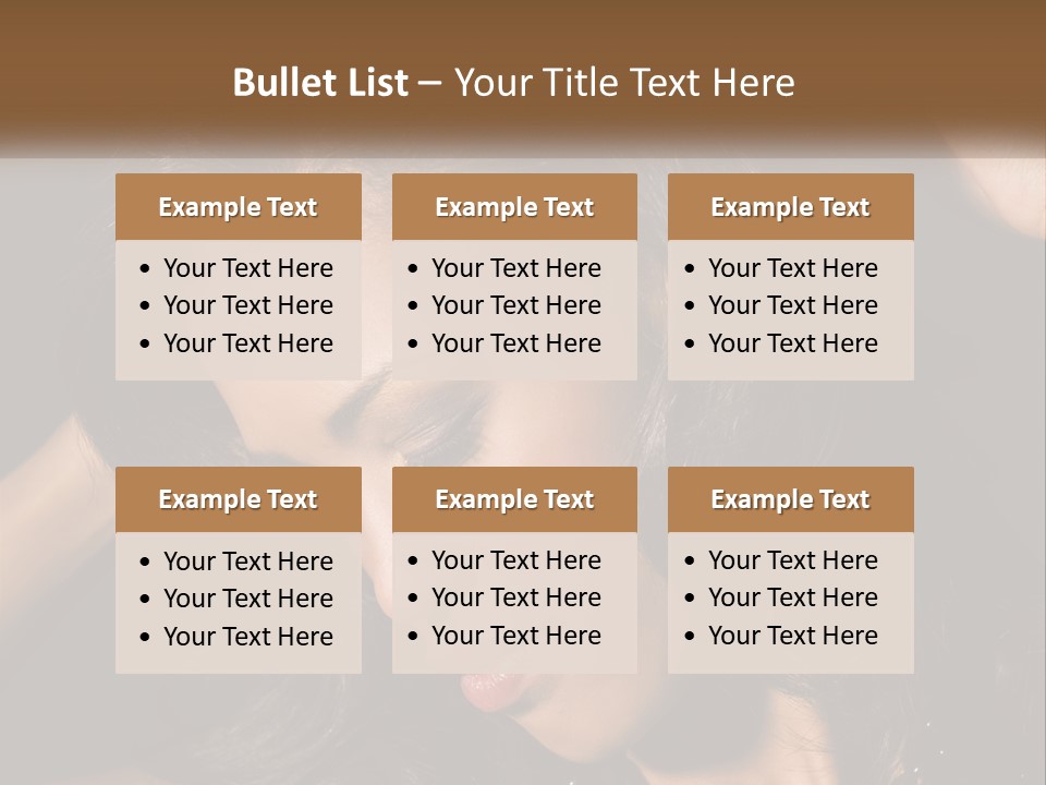 A Woman With Long Hair Is Holding Her Head In Her Hands PowerPoint Template