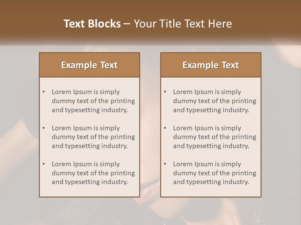 A Woman With Long Hair Is Holding Her Head In Her Hands PowerPoint Template