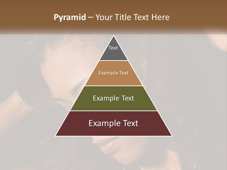 A Woman With Long Hair Is Holding Her Head In Her Hands PowerPoint Template