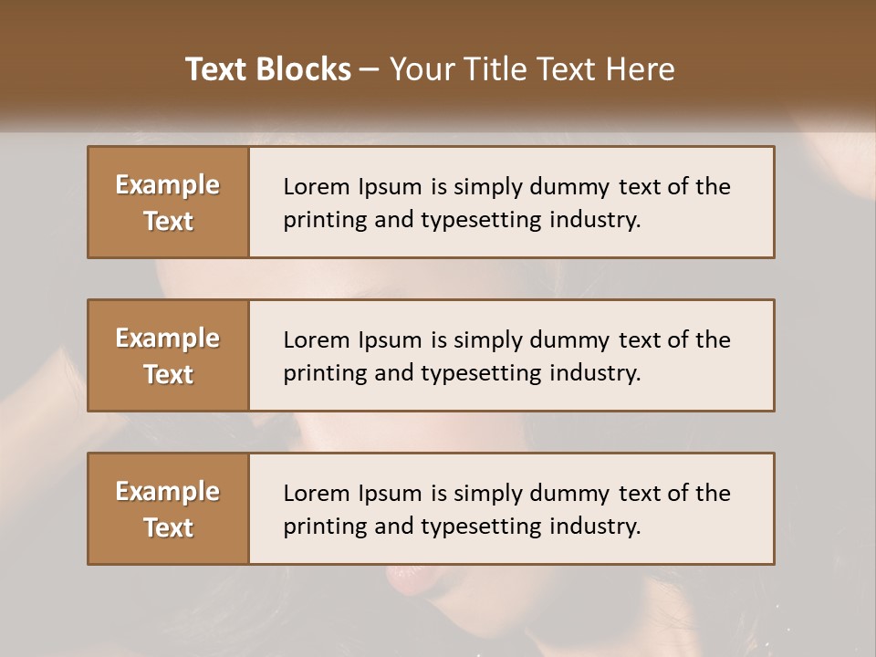 A Woman With Long Hair Is Holding Her Head In Her Hands PowerPoint Template