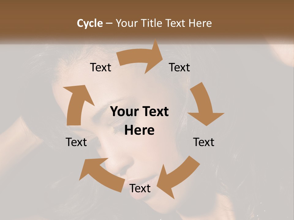 A Woman With Long Hair Is Holding Her Head In Her Hands PowerPoint Template