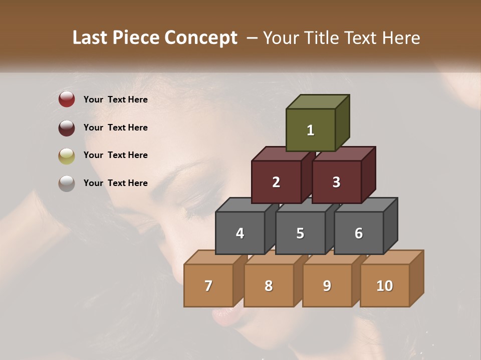 A Woman With Long Hair Is Holding Her Head In Her Hands PowerPoint Template