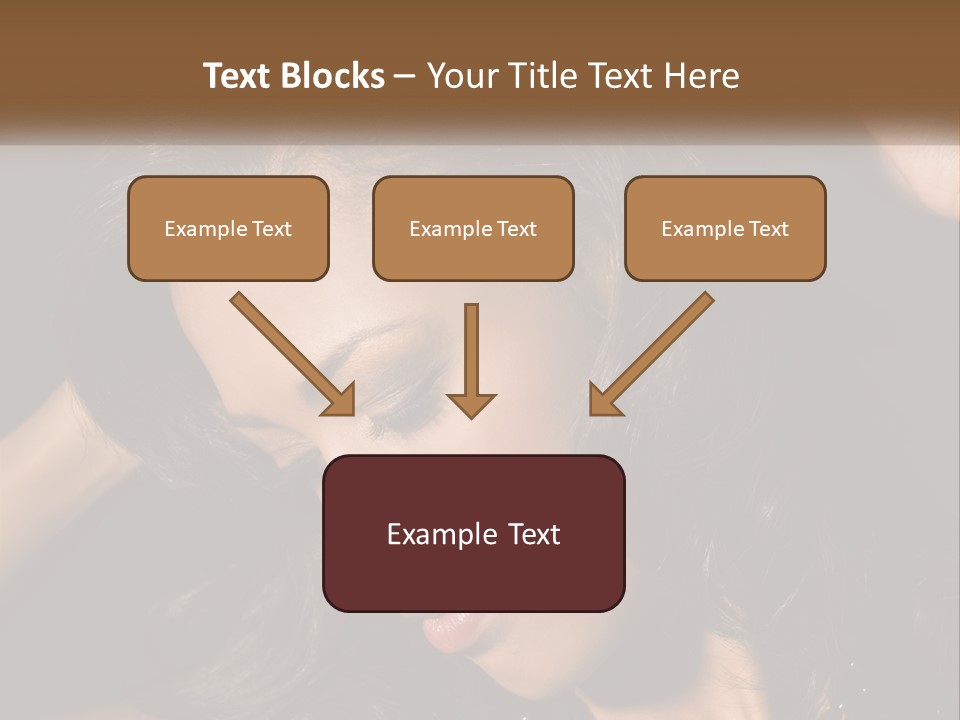 A Woman With Long Hair Is Holding Her Head In Her Hands PowerPoint Template