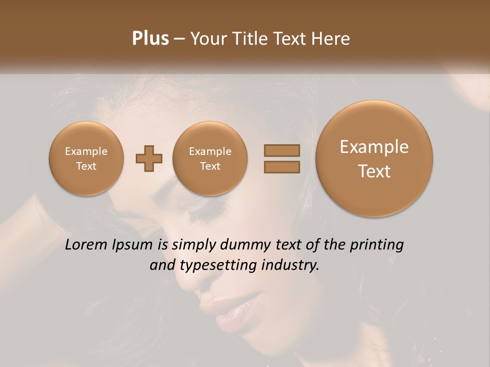 A Woman With Long Hair Is Holding Her Head In Her Hands PowerPoint Template