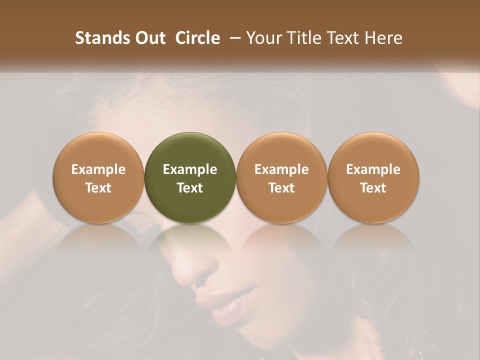 A Woman With Long Hair Is Holding Her Head In Her Hands PowerPoint Template