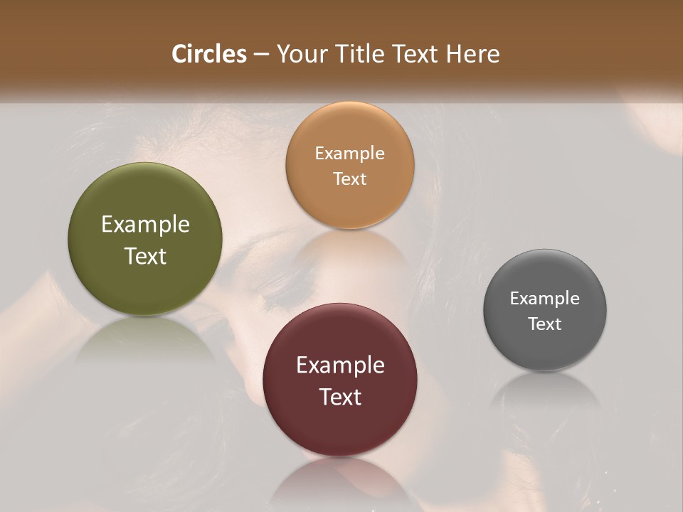 A Woman With Long Hair Is Holding Her Head In Her Hands PowerPoint Template