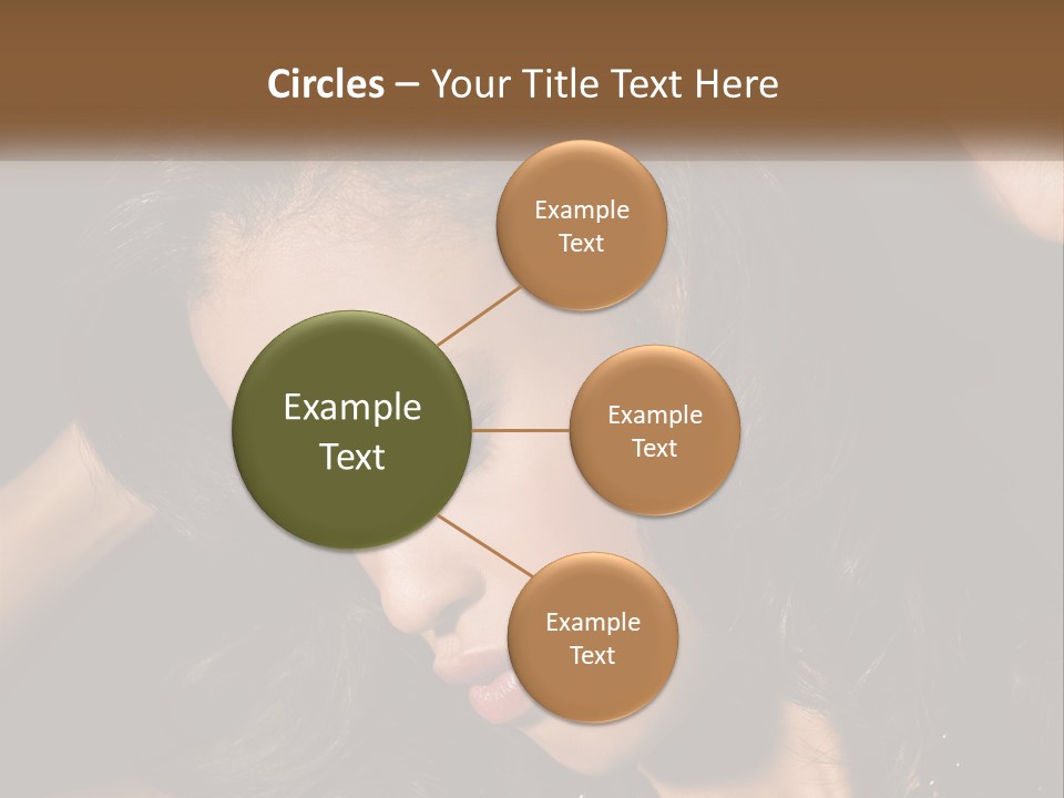 A Woman With Long Hair Is Holding Her Head In Her Hands PowerPoint Template