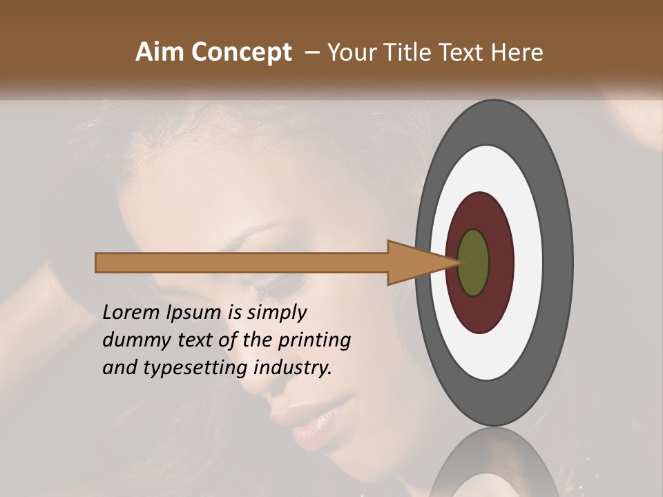 A Woman With Long Hair Is Holding Her Head In Her Hands PowerPoint Template