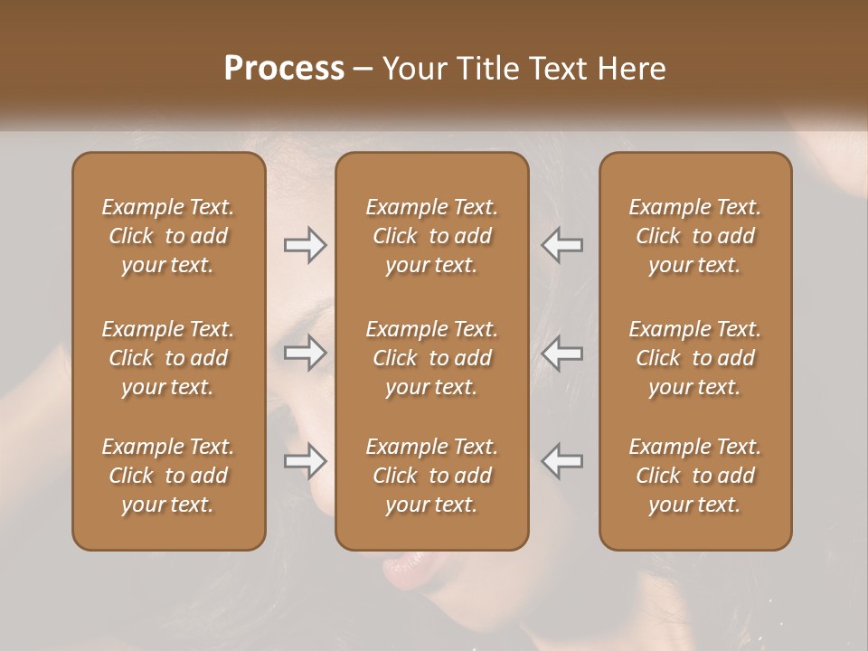 A Woman With Long Hair Is Holding Her Head In Her Hands PowerPoint Template