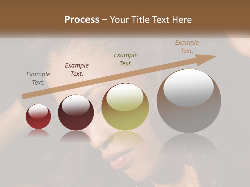 A Woman With Long Hair Is Holding Her Head In Her Hands PowerPoint Template