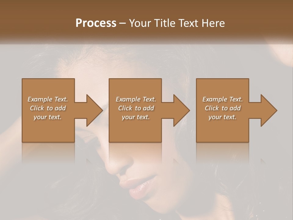 A Woman With Long Hair Is Holding Her Head In Her Hands PowerPoint Template
