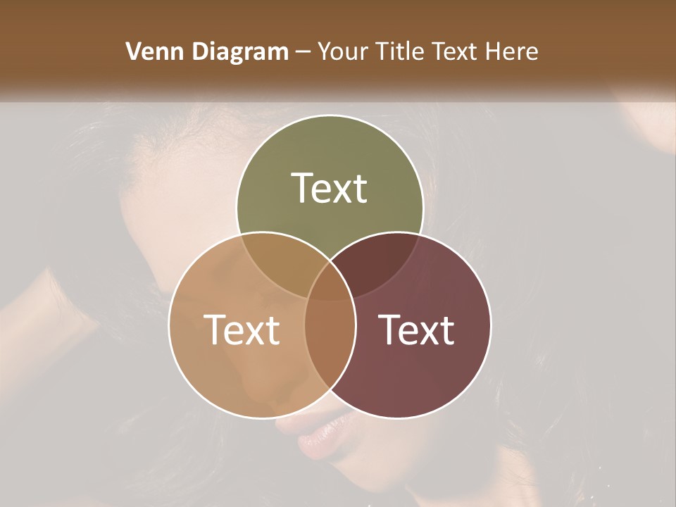 A Woman With Long Hair Is Holding Her Head In Her Hands PowerPoint Template