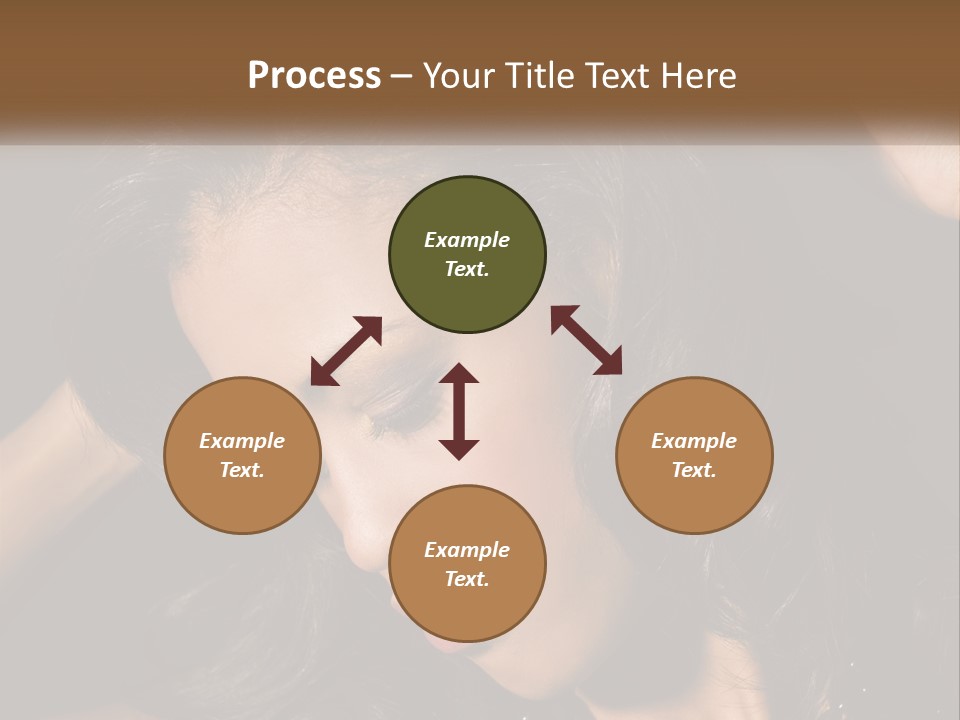 A Woman With Long Hair Is Holding Her Head In Her Hands PowerPoint Template