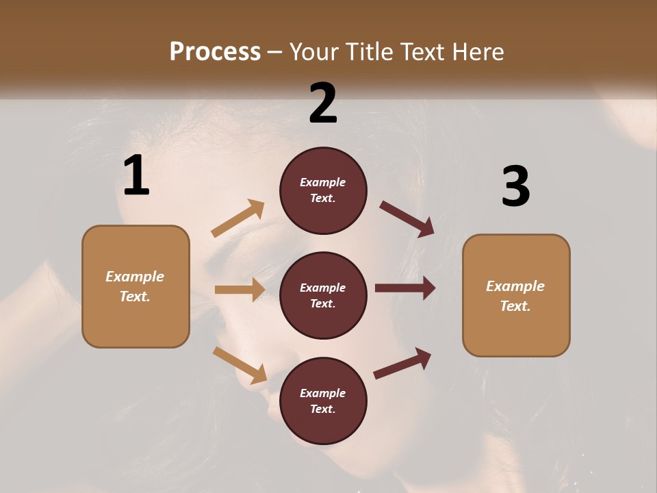A Woman With Long Hair Is Holding Her Head In Her Hands PowerPoint Template