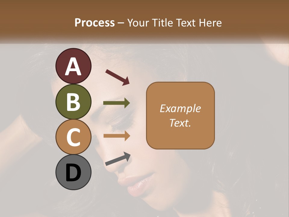 A Woman With Long Hair Is Holding Her Head In Her Hands PowerPoint Template