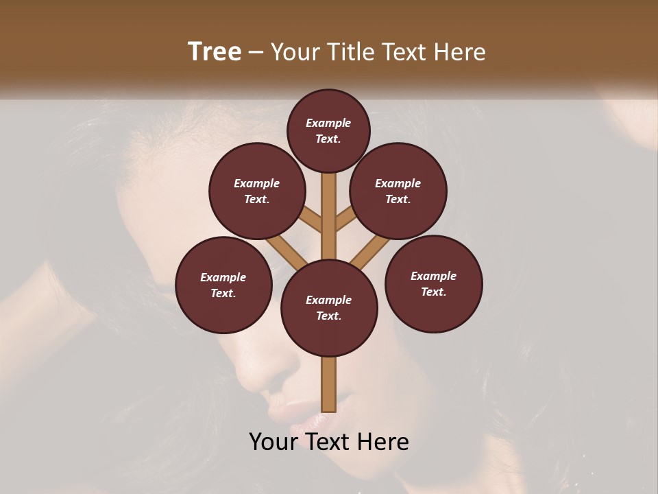 A Woman With Long Hair Is Holding Her Head In Her Hands PowerPoint Template