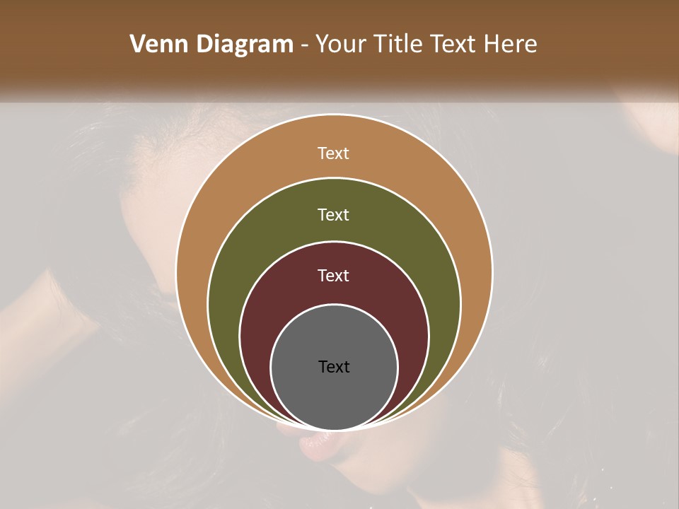 A Woman With Long Hair Is Holding Her Head In Her Hands PowerPoint Template