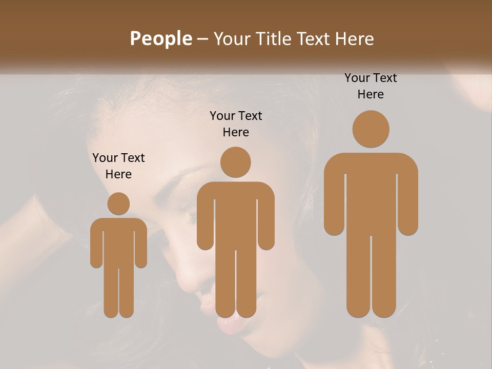 A Woman With Long Hair Is Holding Her Head In Her Hands PowerPoint Template