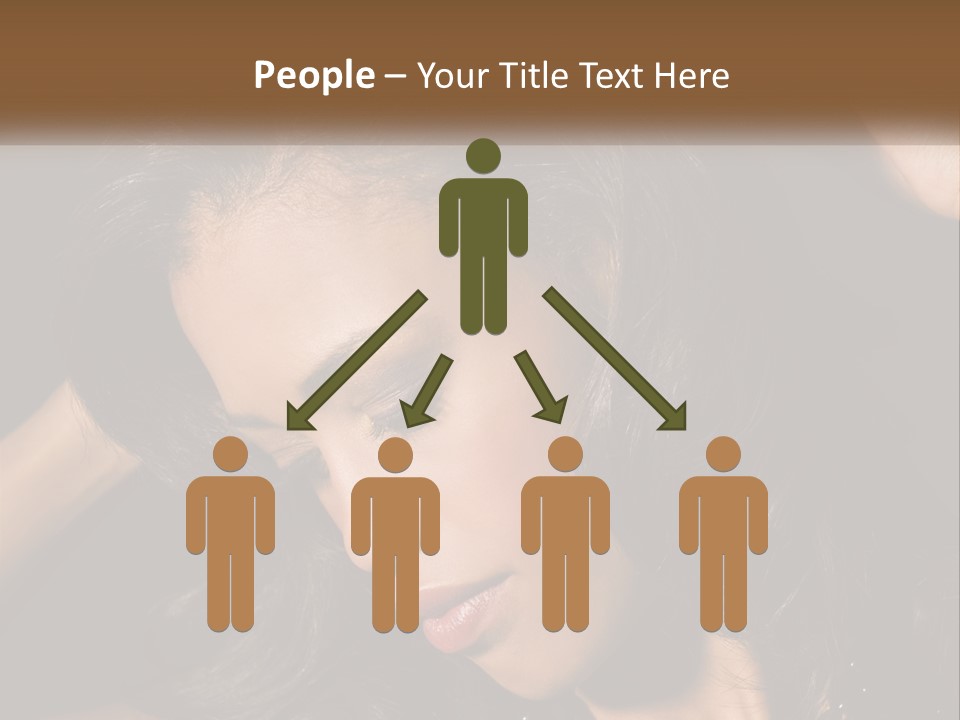 A Woman With Long Hair Is Holding Her Head In Her Hands PowerPoint Template