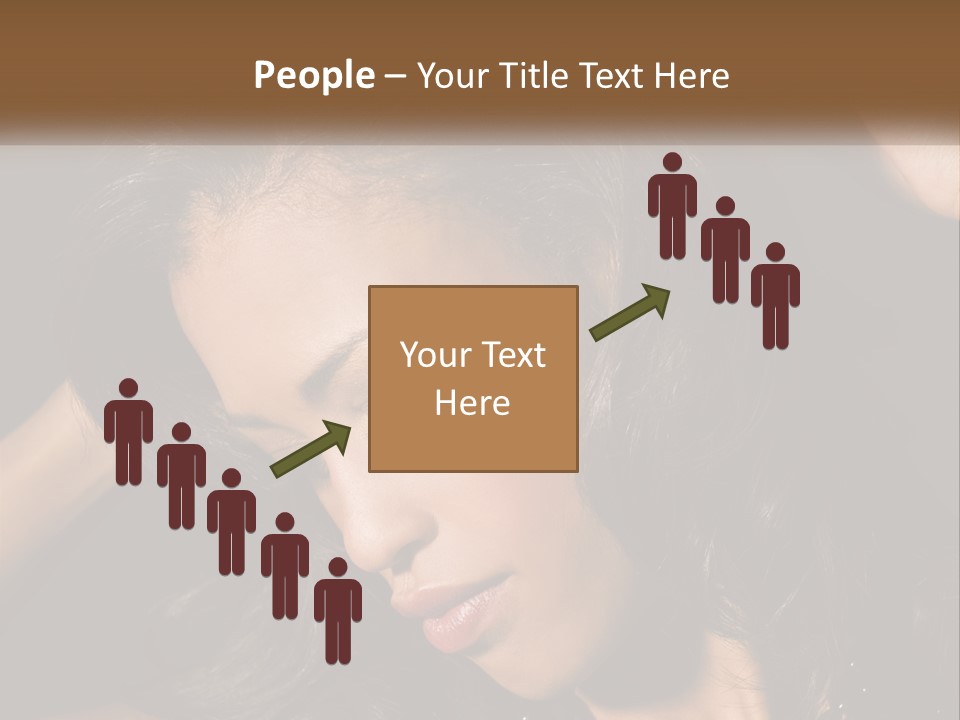 A Woman With Long Hair Is Holding Her Head In Her Hands PowerPoint Template