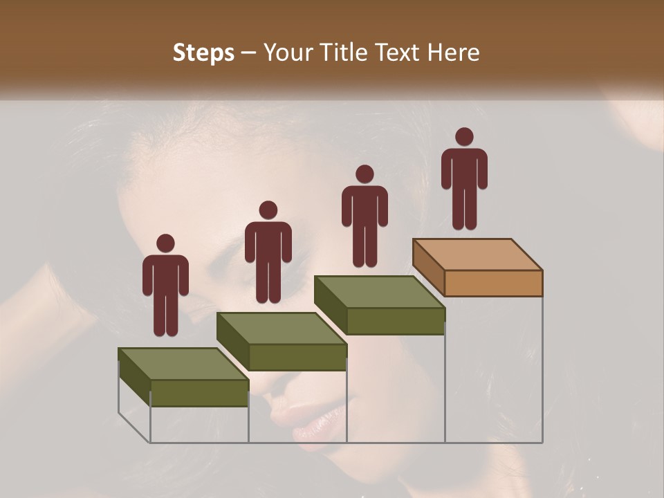 A Woman With Long Hair Is Holding Her Head In Her Hands PowerPoint Template