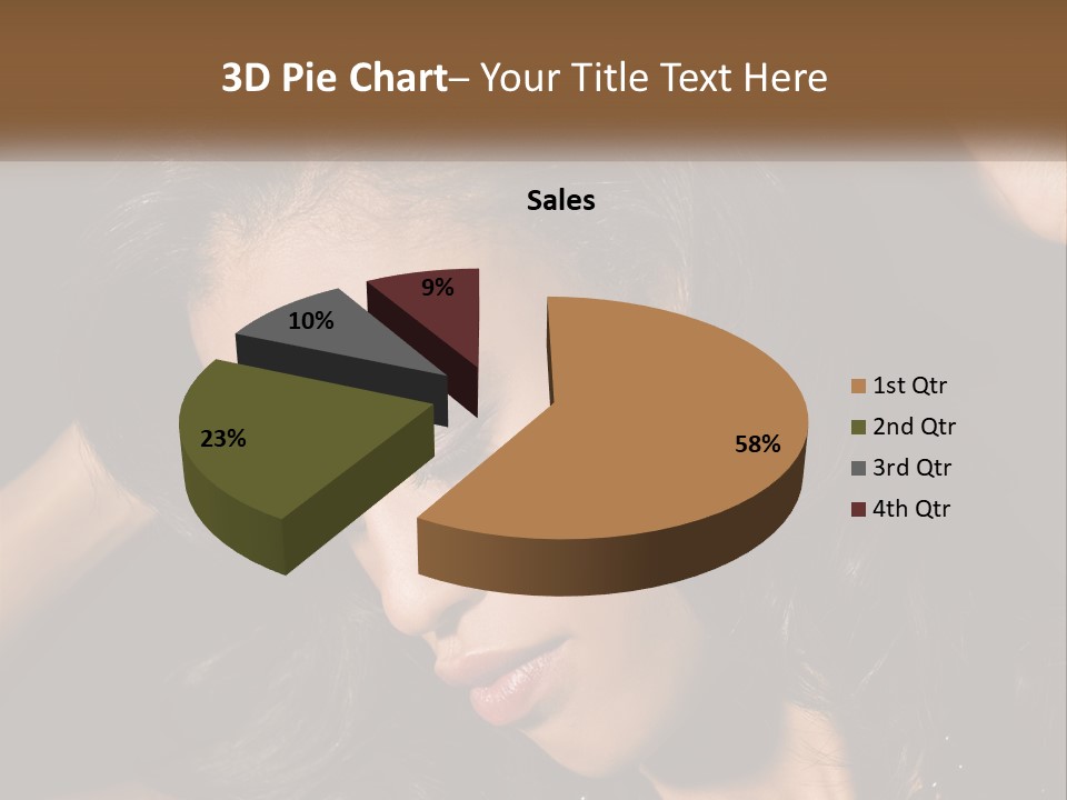 A Woman With Long Hair Is Holding Her Head In Her Hands PowerPoint Template