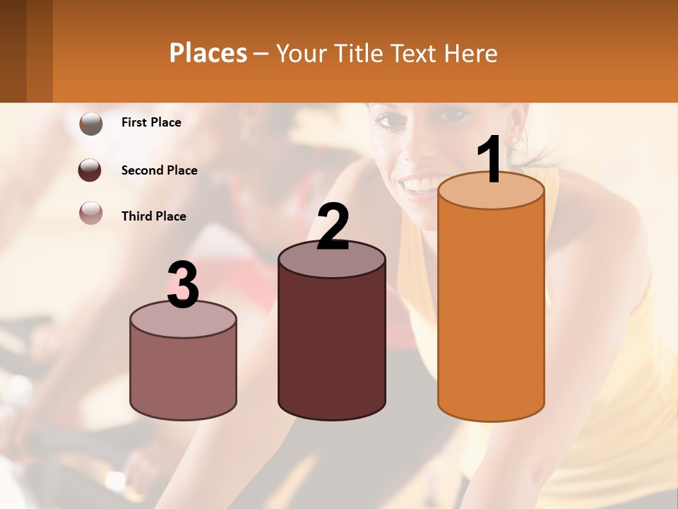 A Group Of People Riding Bikes In A Gym PowerPoint Template