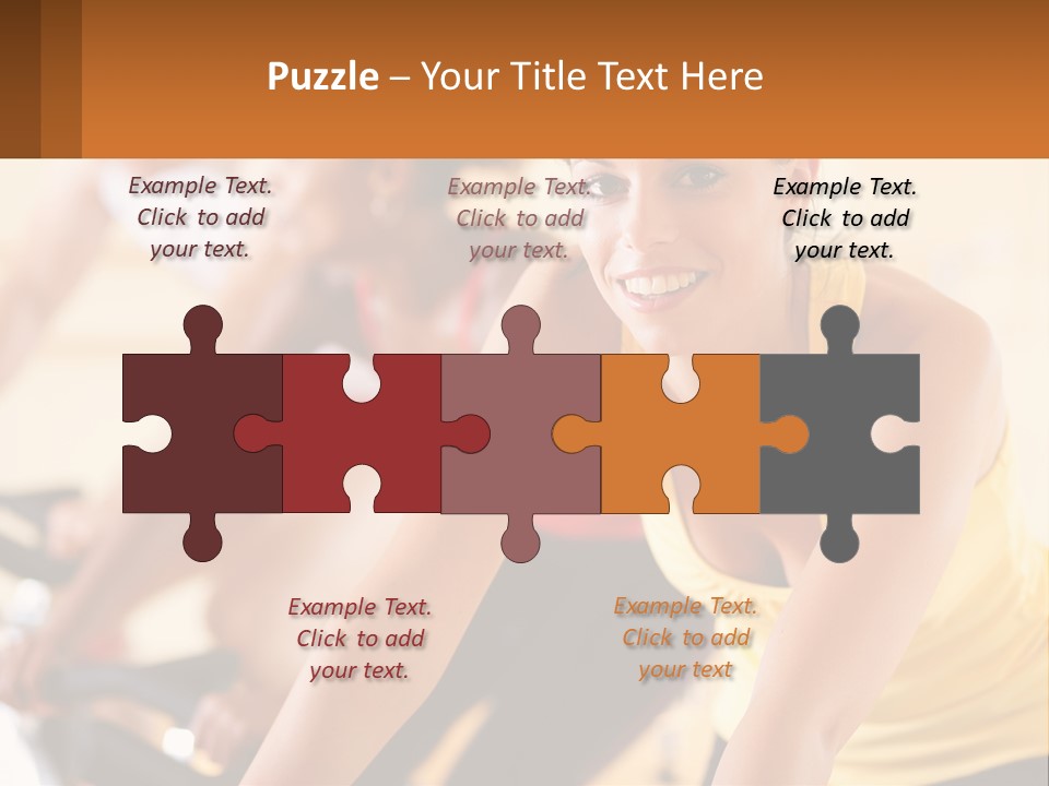 A Group Of People Riding Bikes In A Gym PowerPoint Template