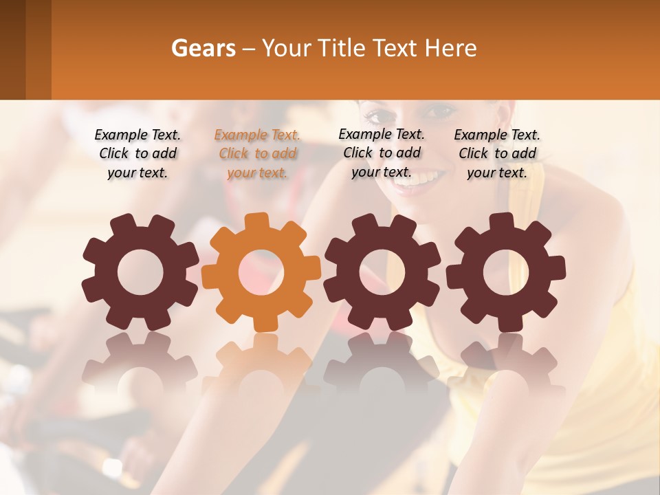 A Group Of People Riding Bikes In A Gym PowerPoint Template