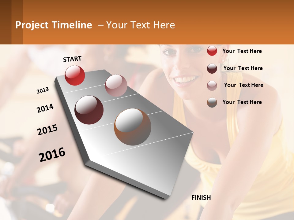 A Group Of People Riding Bikes In A Gym PowerPoint Template