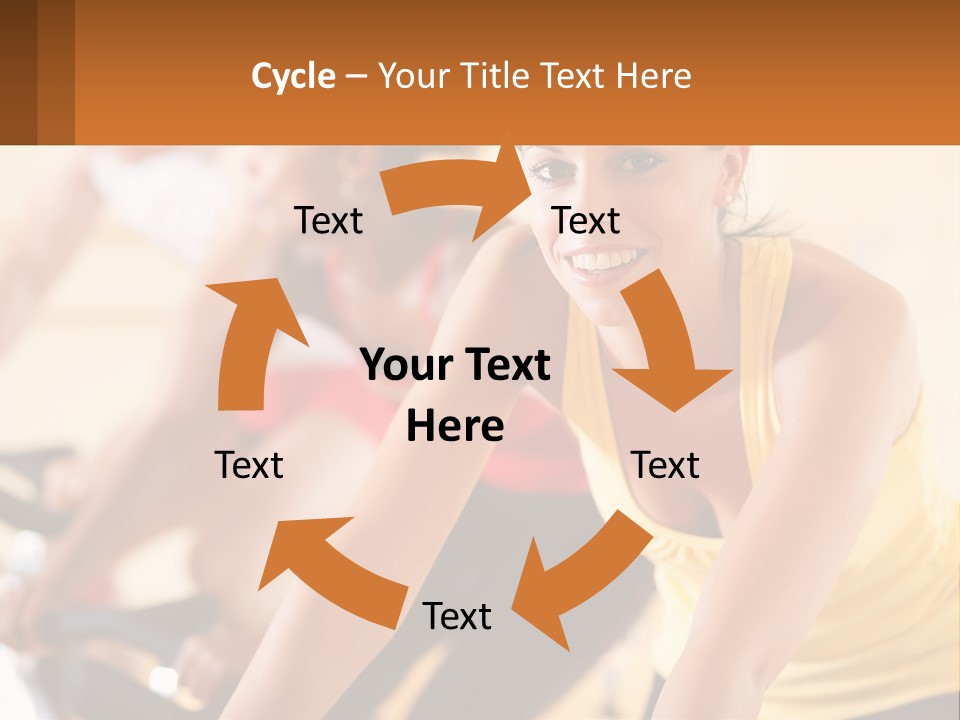 A Group Of People Riding Bikes In A Gym PowerPoint Template