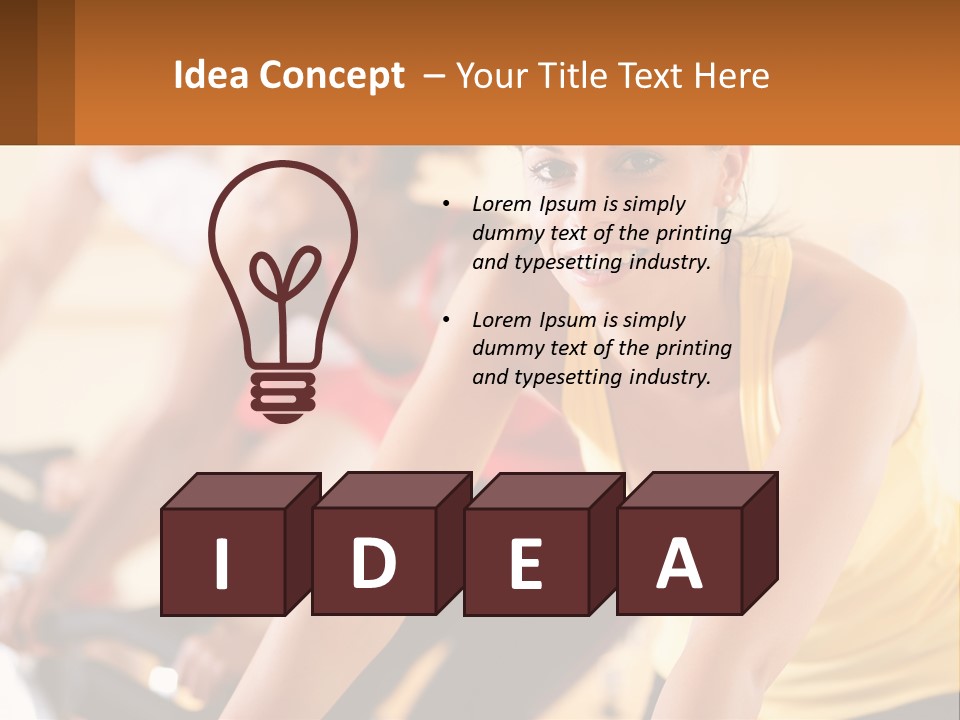 A Group Of People Riding Bikes In A Gym PowerPoint Template