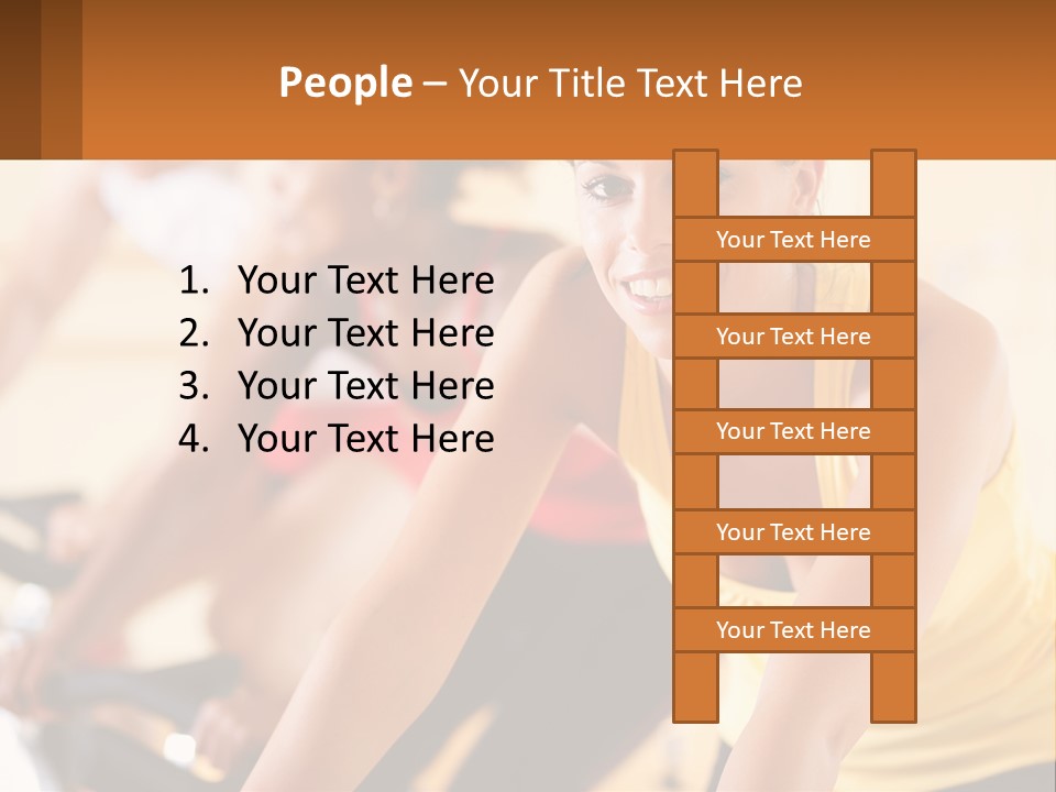A Group Of People Riding Bikes In A Gym PowerPoint Template