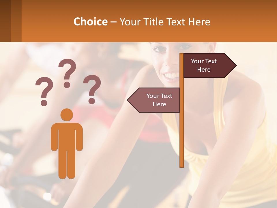 A Group Of People Riding Bikes In A Gym PowerPoint Template