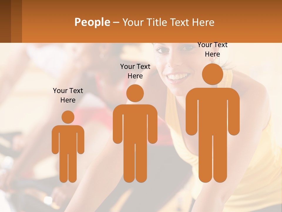 A Group Of People Riding Bikes In A Gym PowerPoint Template