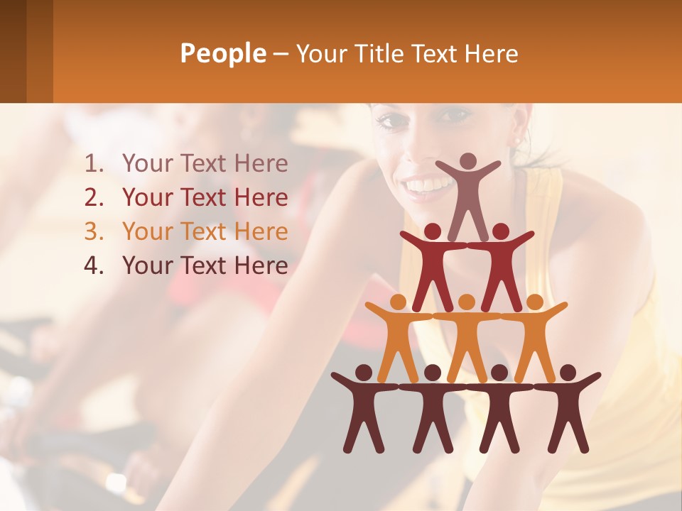 A Group Of People Riding Bikes In A Gym PowerPoint Template